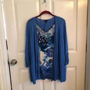 Cardigan and blouse XL Blue